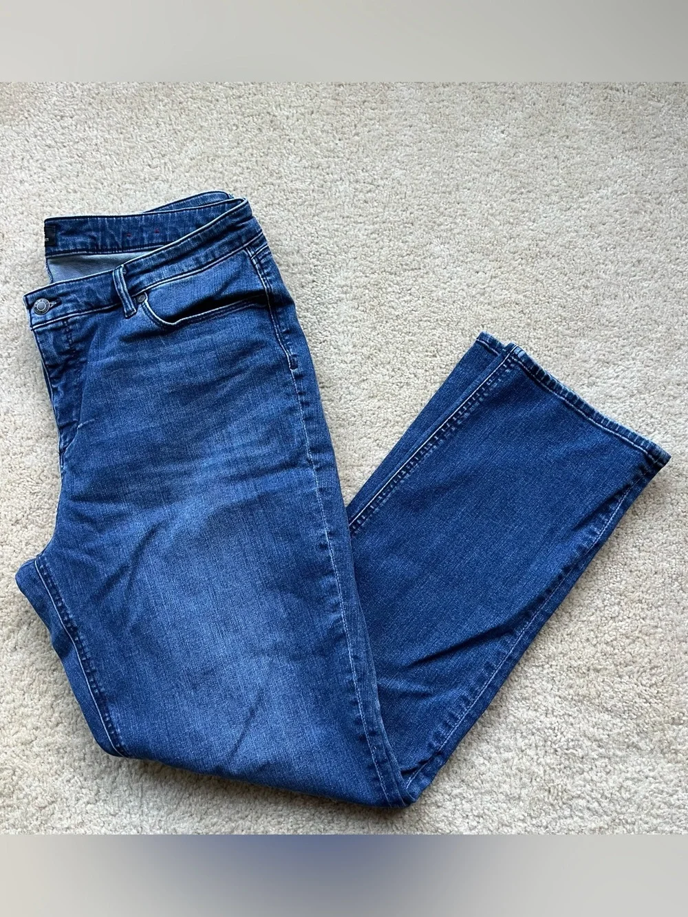 🌻Talbots Women's Flawless Five-Pocket Straight Blue Denim Jeans - 14 - VGUC